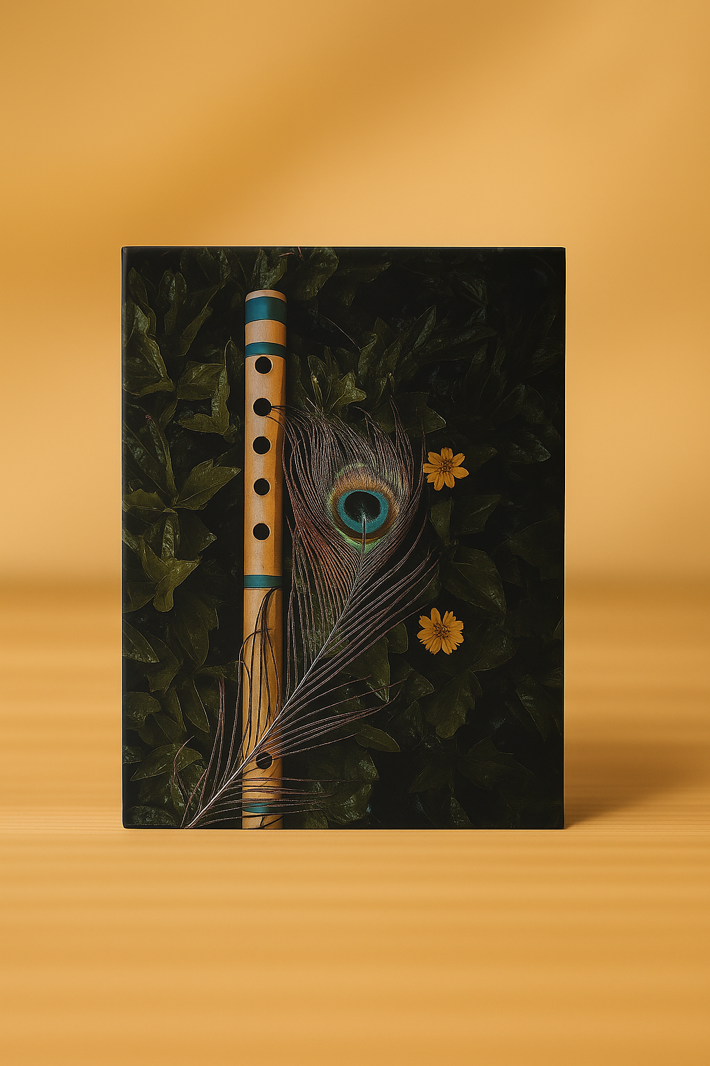 Krishna Flute & Peacock Feather Notebook – A5 Hardcover/Softcover, 90 GSM Acid-Free Paper