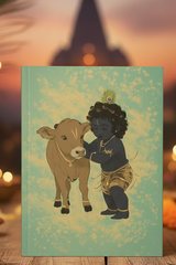 Baby Krishna with Calf Notebook – A5 Hardcover/Softcover, 90 GSM Acid-Free Paper