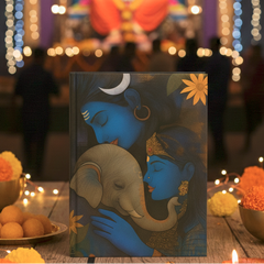 Shiv Parvati Ganesha Notebook – A5 Hardcover/Softcover, 100 Pages, 90 GSM Acid-Free Paper