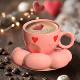 Blush Cloud Heart Cup & Saucer Set
