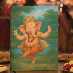 Dancing Ganesha Notebook – A5 Hardcover/Softcover, 100 Pages, 90 GSM Acid-Free Paper
