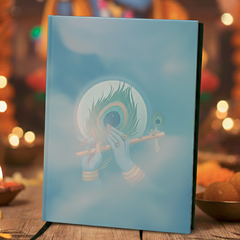 Krishna Hand with Flute & Peacock Feather Notebook – A5 Hardcover/Softcover, 90 GSM Acid-Free Paper