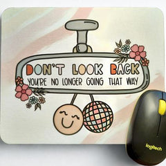 Pastel Drive – Floral Rearview Mouse Pad with Gentle Motivation