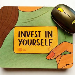Invest in Yourself – Minimalist Motivational Mouse Pad for Daily Inspiration