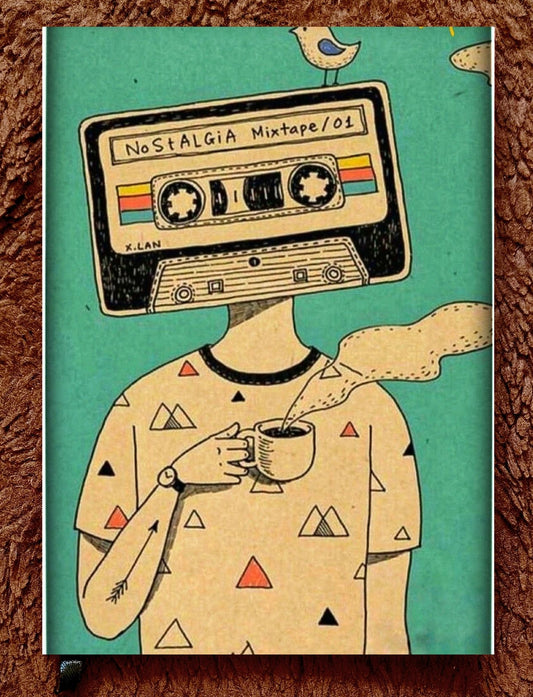 Caffeine & Cassettes – Retro Indie Notebook | Aesthetic Ruled A5 & A6 Diary by Artstri