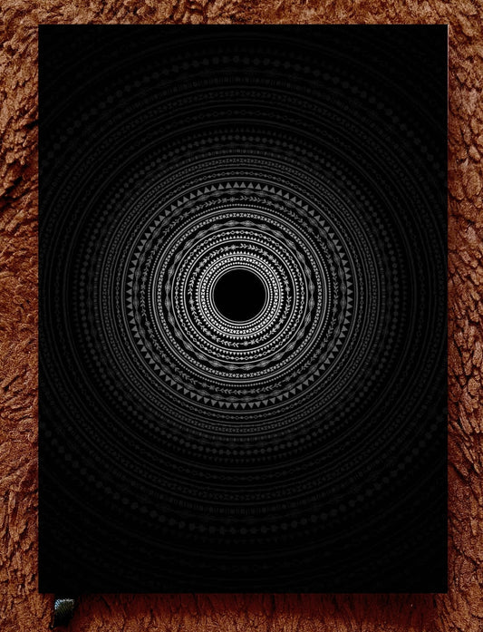 Into the Void  – Hypnotic Black Mandala Notebook | Aesthetic Ruled A5 & A6 Diary by Artstri