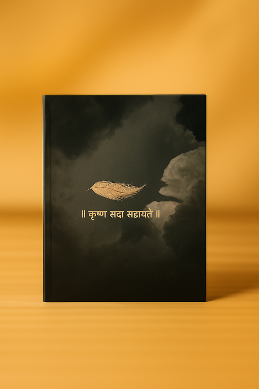 Krishna Sada Sahayate Sanskrit Quote Notebook – A5 Hardcover/Softcover, 90 GSM Acid-Free Paper