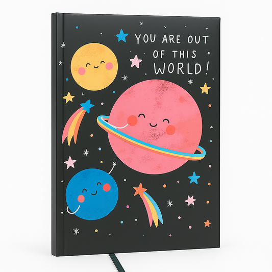 Galactic Giggles – A5 Ruled Hardcover Notebook