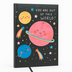 Galactic Giggles – A5 Ruled Hardcover Notebook