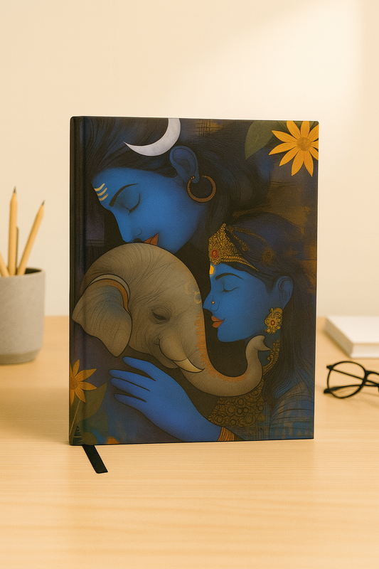 Shiv Parvati Ganesha Notebook – A5 Hardcover/Softcover, 100 Pages, 90 GSM Acid-Free Paper
