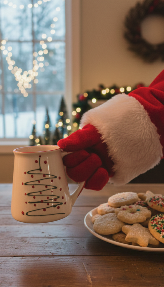Minimalist Christmas Tree Ceramic Mug | Hand-Painted Holiday Design