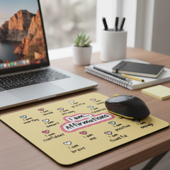 Power Within – Yellow Affirmations Mouse Pad for Daily Motivation