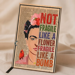 Fragile like a bomb journal empowering women notebook Artstri