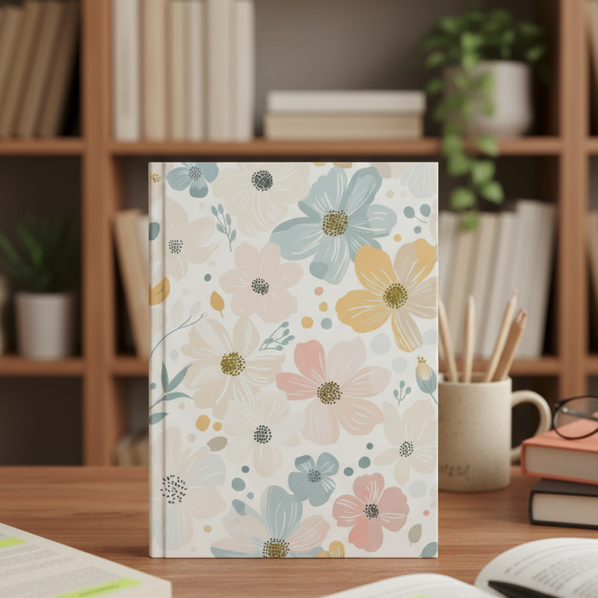 Whispers of Spring – Pastel Floral Notebook | Ruled A5 & A6 Diary by ...