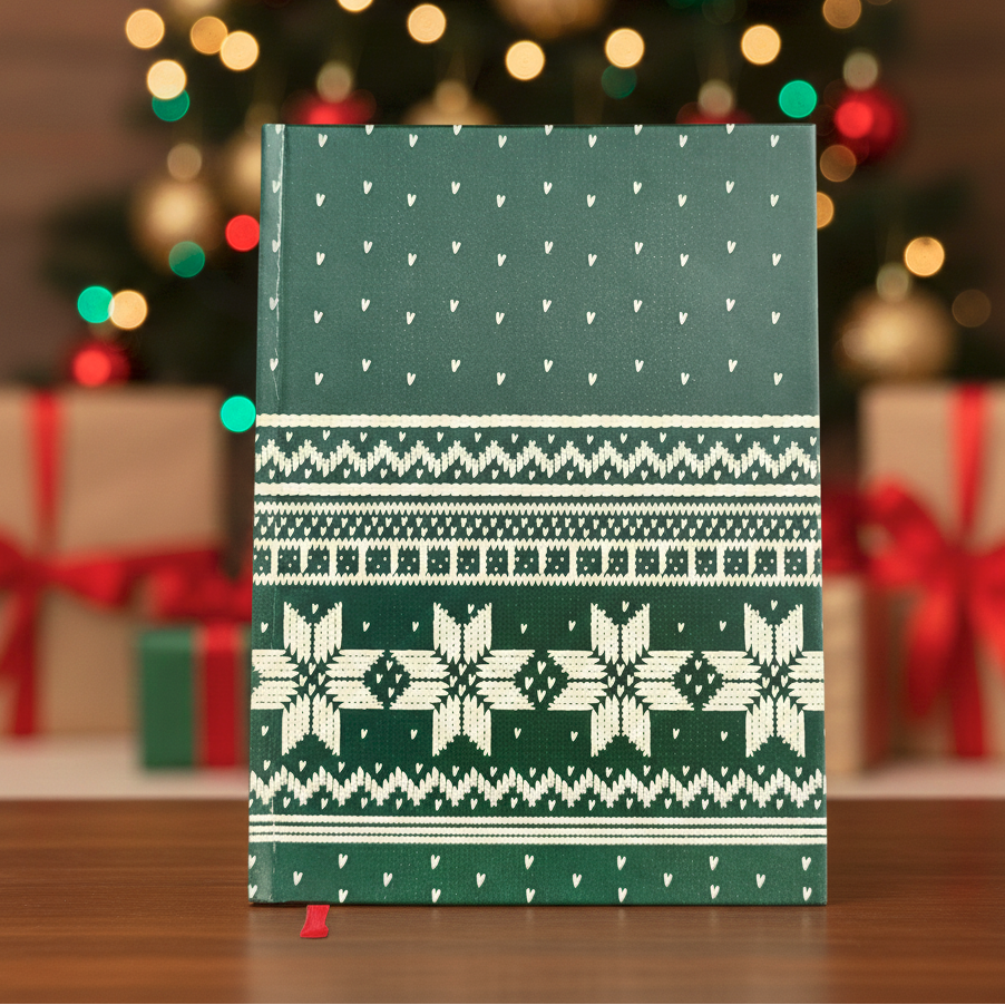 Christmas Sweater Pattern Notebook – Holiday Edition