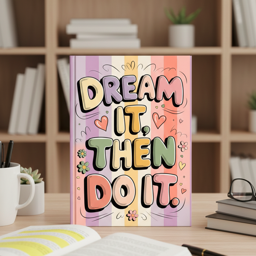 Pep Talk in Pastels  – Motivational Rainbow Notebook | Aesthetic A5 & A6 Diary