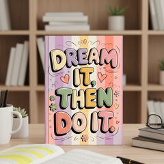 Pep Talk in Pastels  – Motivational Rainbow Notebook | Aesthetic A5 & A6 Diary