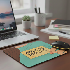 Invest in Yourself – Minimalist Motivational Mouse Pad for Daily Inspiration