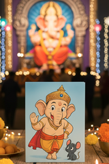 Cute Ganesha with Mouse Notebook – A5 Hardcover/Softcover, 100 Pages, 90 GSM Acid-Free
