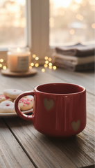Red Heart Cutout Ceramic Mug | Christmas & Valentine's Day Mug