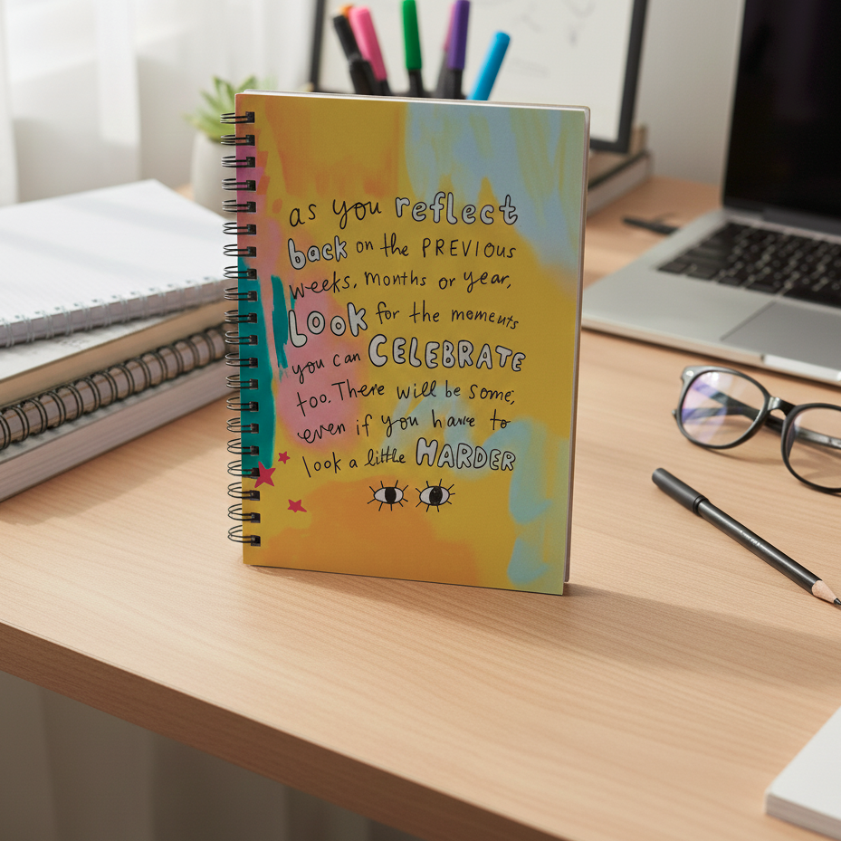 Celebrate Every Glimpse – A5 Spiral Notebook