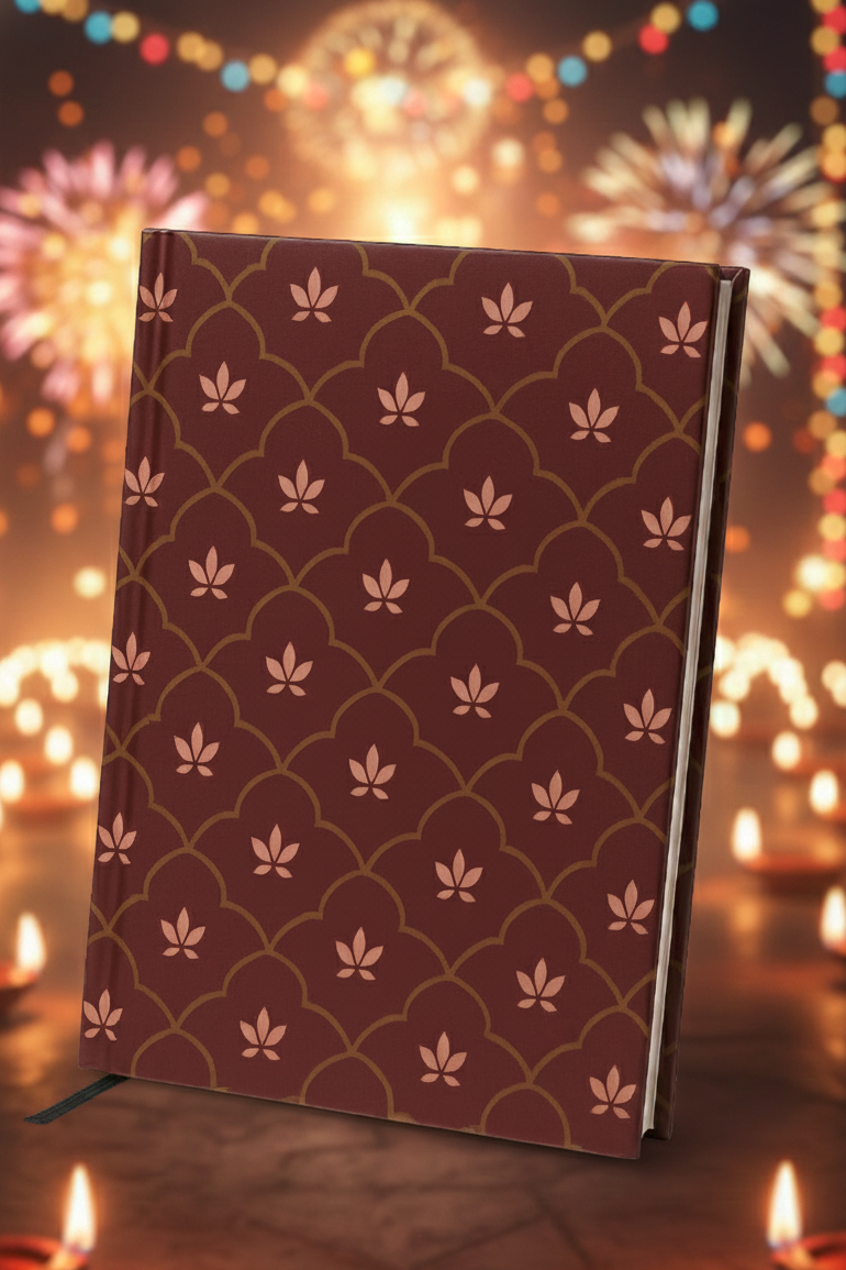 Lotus Motif Bahi Khata Notebook