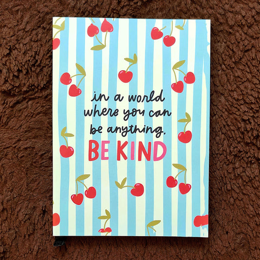 Be Cherry Kind – A5 Soft Cover Ruled Notebook with Motivational Quote