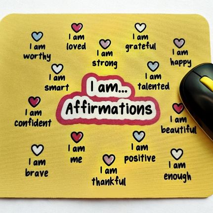 Power Within – Yellow Affirmations Mouse Pad for Daily Motivation