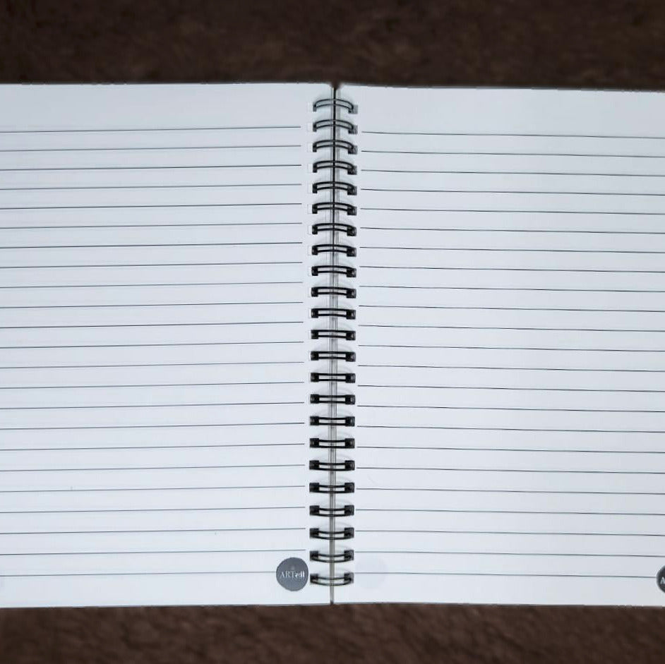 Into the Void  – Hypnotic Black Mandala Notebook | Aesthetic Ruled A5 & A6 Diary by Artstri